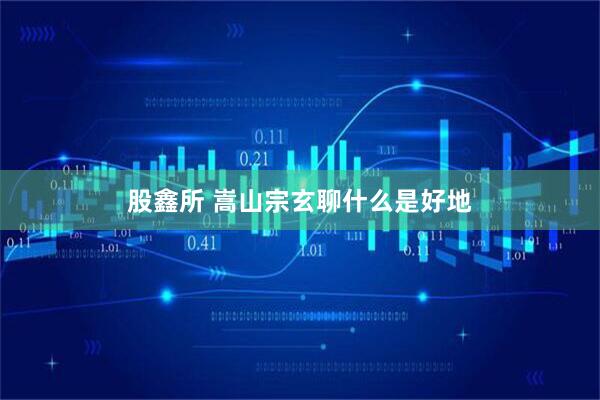 股鑫所 嵩山宗玄聊什么是好地